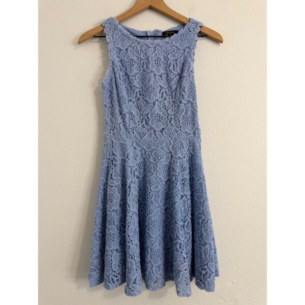 City Studio - Baby Blue Lace‎ Fit & Flare Mini Dress Size Junior's 5